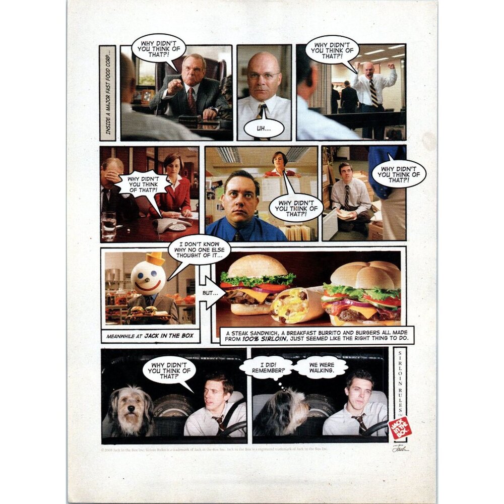 2008 Jack in the Box Fast Food Restaurant Vintage Print Ad Comic Strip Wall Art